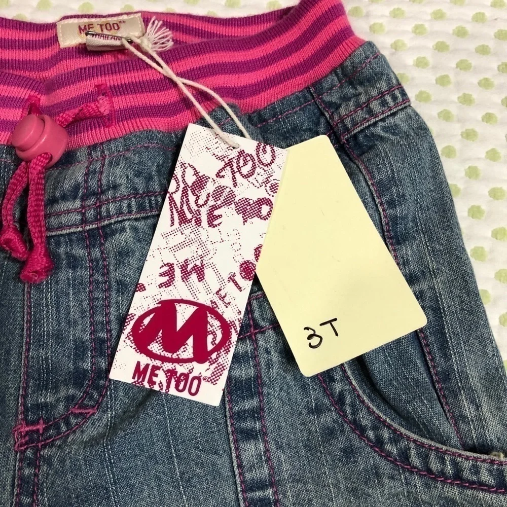 ME TOO-GIRL JEANS SIZE 2Y PINK & BLUE NWT